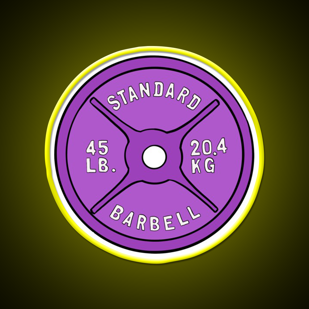 Purple 45 Lb Plate Gym Fitness Led Neon Sign Rgb Color