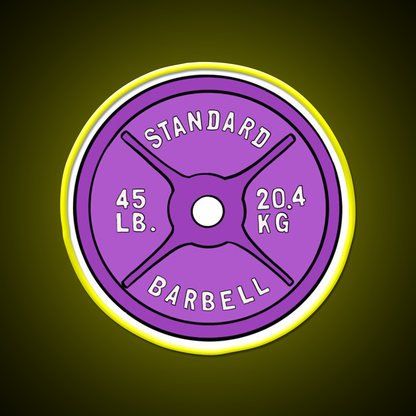 Purple 45 Lb Plate Gym Fitness Led Neon Sign Rgb Color