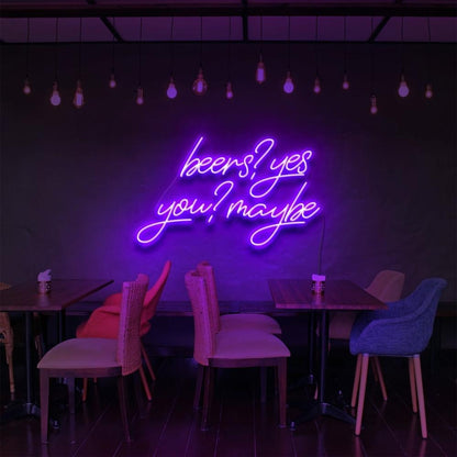 Purple Beers Yes You Maybe Led Neon Sign For Bar Cafe Decor | Shineneon