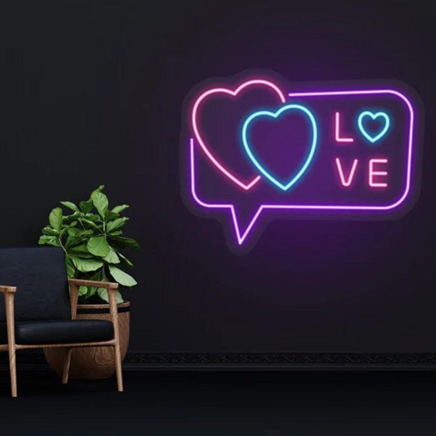 Purple Blue Pink Hearts Love LED Neon Sign for Valentines Day Home Decor | Shineneon