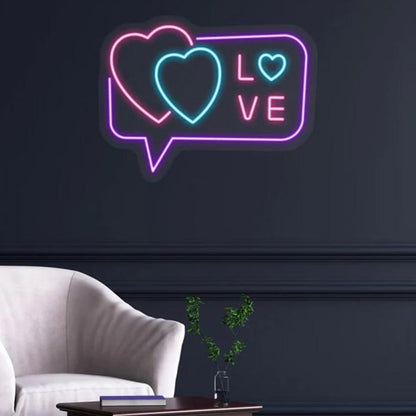 Purple Blue Pink Hearts Love LED Neon Sign for Valentines Day Home Decor | Shineneon