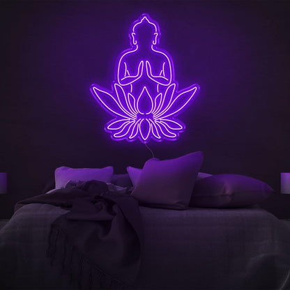 Purple Buddha Lotus Led Neon Sign For Bedroom Decor | Shineneon