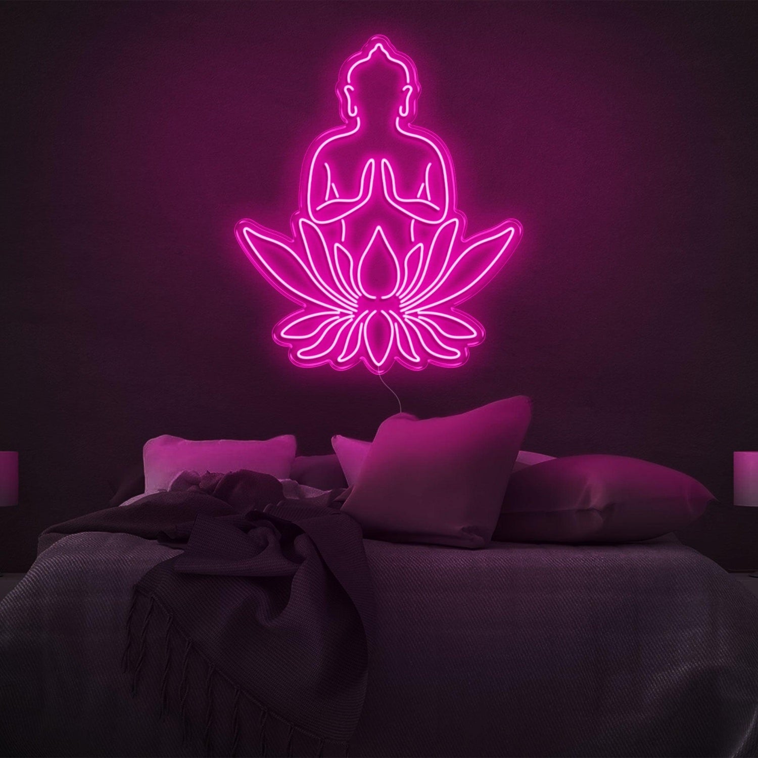 Purple Buddha Lotus Led Neon Sign For Bedroom Decor | Shineneon
