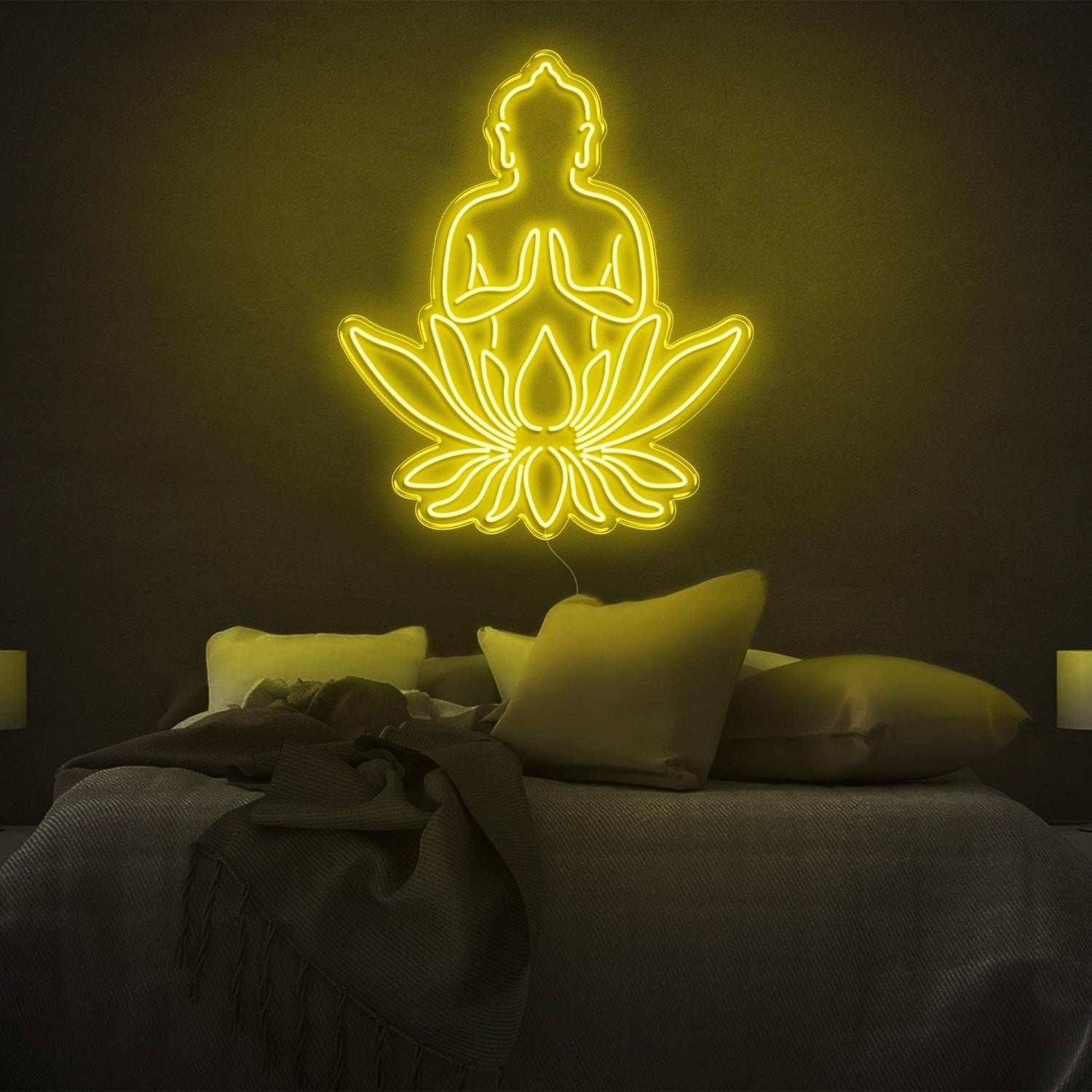 Purple Buddha Lotus Led Neon Sign For Bedroom Decor | Shineneon