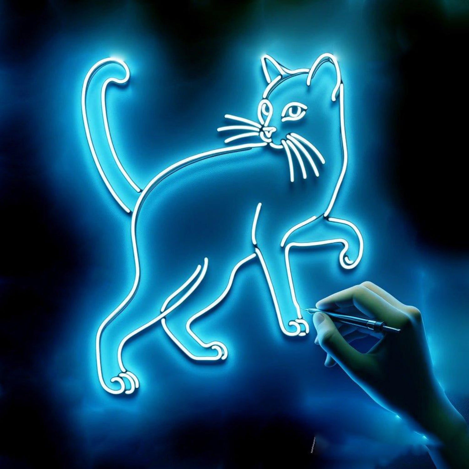 Purple Cartoon Cat Led Neon Sign For Bedroom Cafe Pet Shop Decor | Shineneon