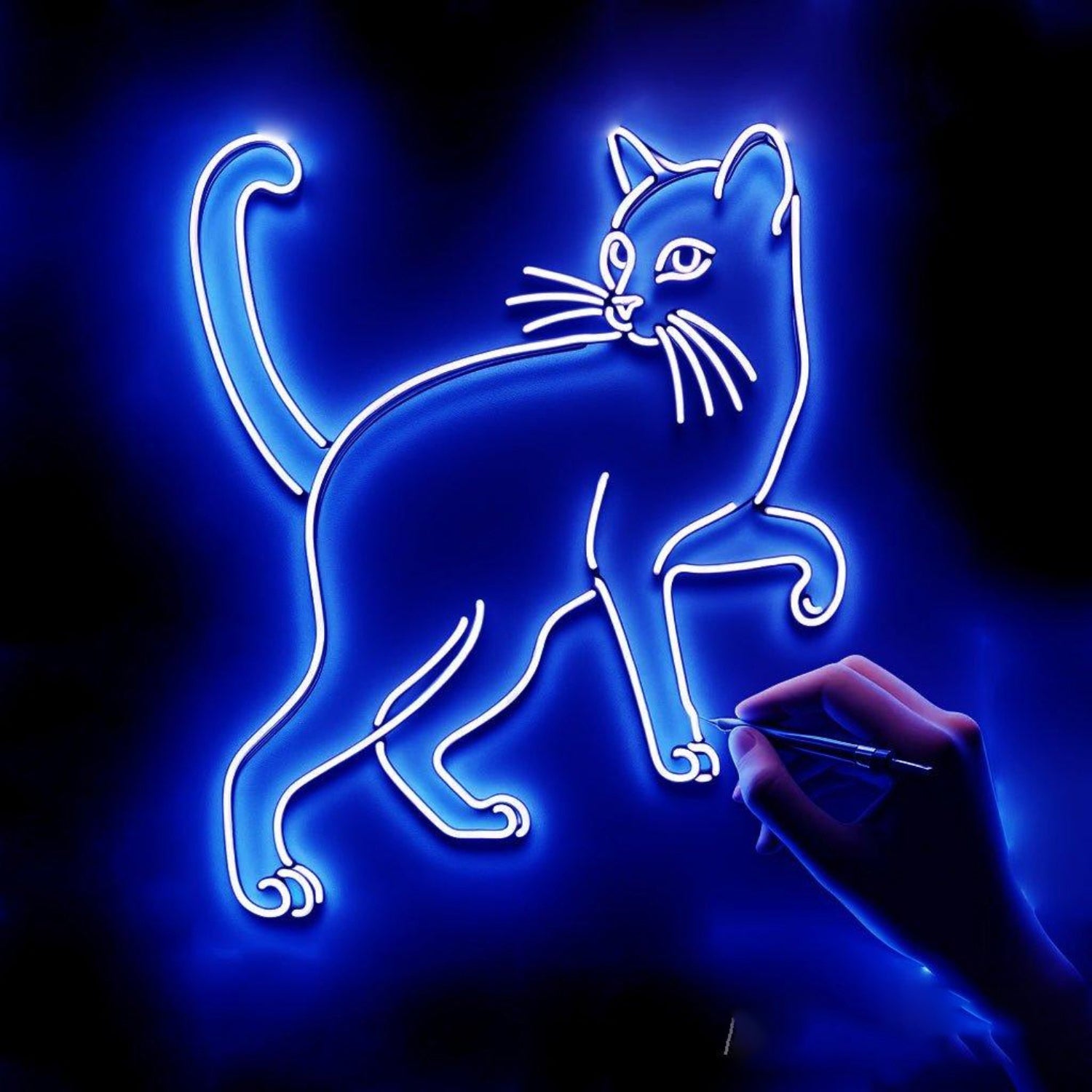 Purple Cartoon Cat Led Neon Sign For Bedroom Cafe Pet Shop Decor | Shineneon