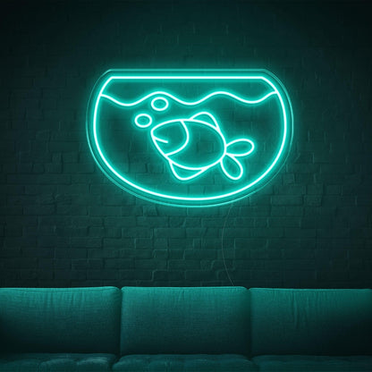 Purple Fishtank Fish Bubbles Led Neon Sign For Home Cafe Wall Decor | Shineneon