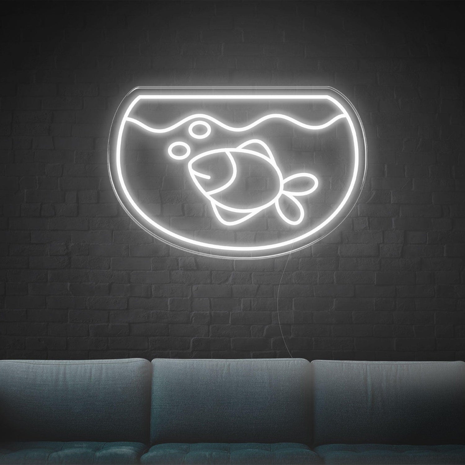 Purple Fishtank Fish Bubbles Led Neon Sign For Home Cafe Wall Decor | Shineneon