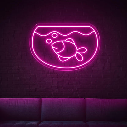 Purple Fishtank Fish Bubbles Led Neon Sign For Home Cafe Wall Decor | Shineneon