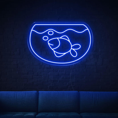 Purple Fishtank Fish Bubbles Led Neon Sign For Home Cafe Wall Decor | Shineneon