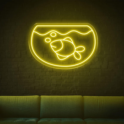 Purple Fishtank Fish Bubbles Led Neon Sign For Home Cafe Wall Decor | Shineneon