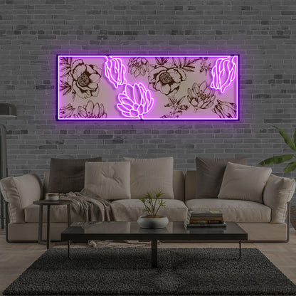 Purple Floral Led Neon Sign For Home Wall Decor | Shineneon