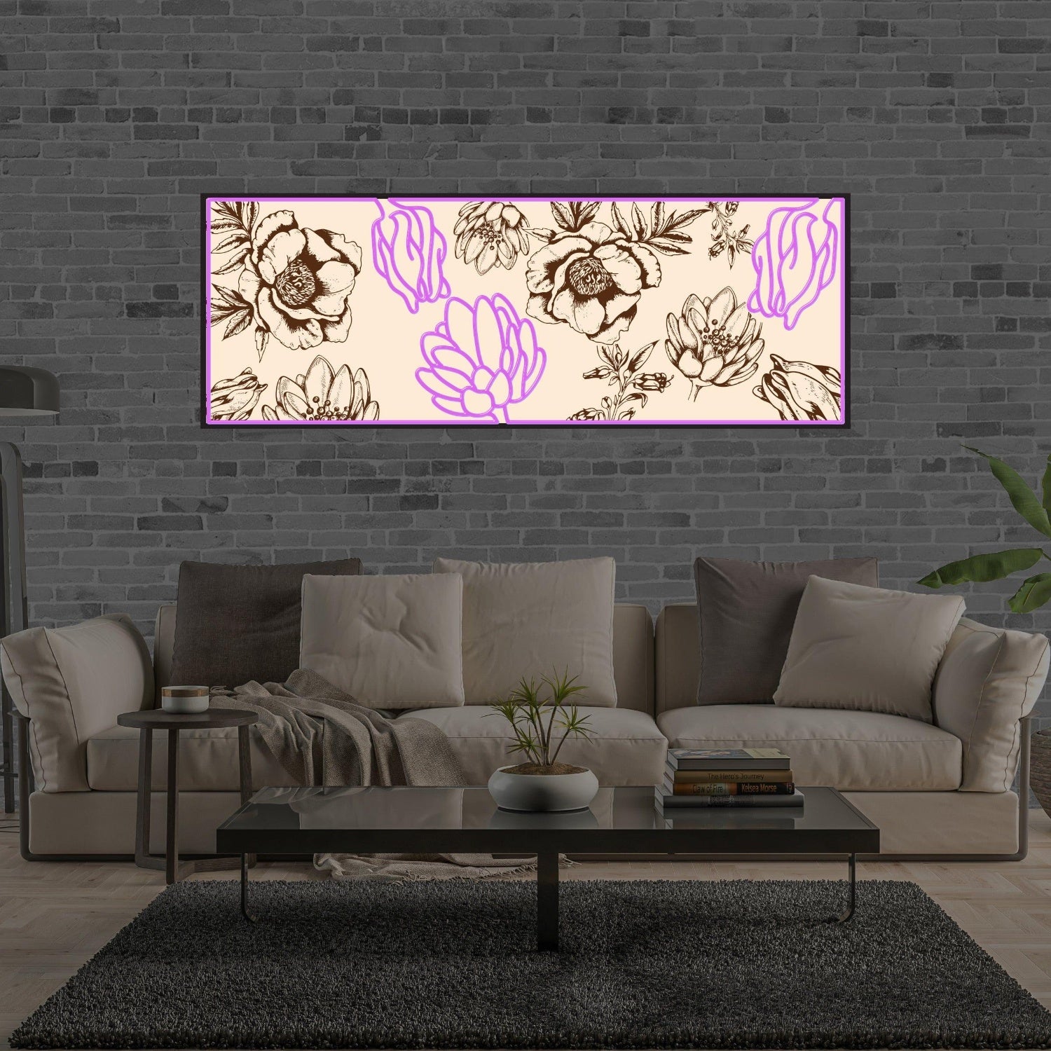 Purple Floral Led Neon Sign For Home Wall Decor | Shineneon