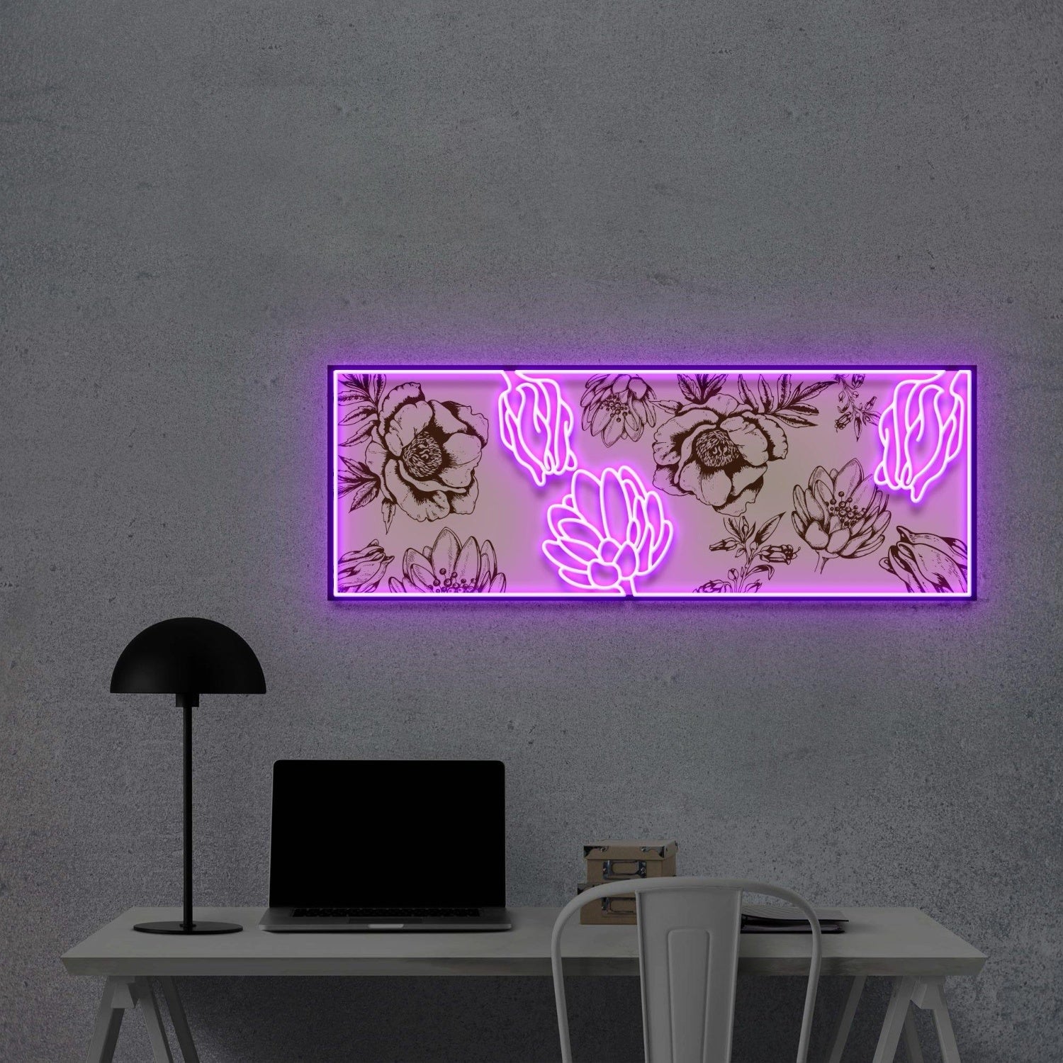 Purple Floral Led Neon Sign For Home Wall Decor | Shineneon