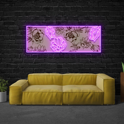 Purple Floral Led Neon Sign For Home Wall Decor | Shineneon