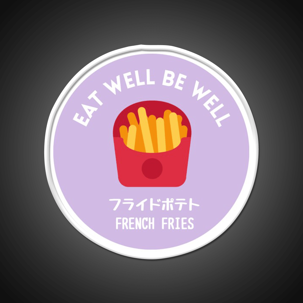 Purple Fries Japanese Junk Food Snack Food Led Neon Sign Rgb Color - Shineneon
