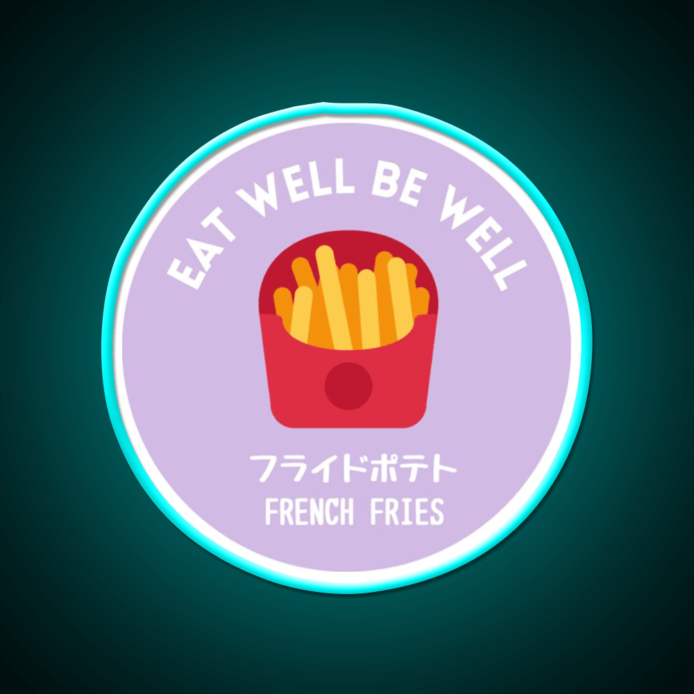 Purple Fries Japanese Junk Food Snack Food Led Neon Sign Rgb Color - Shineneon