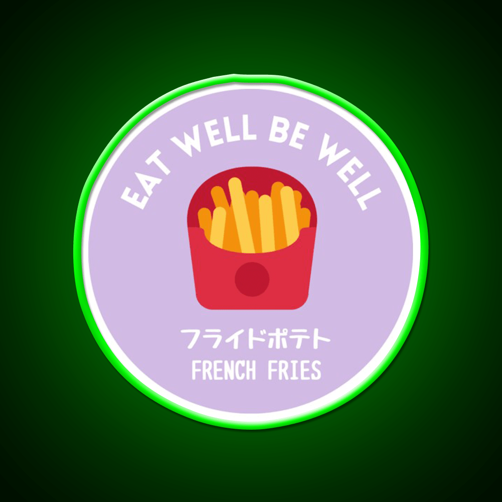 Purple Fries Japanese Junk Food Snack Food Led Neon Sign Rgb Color - Shineneon