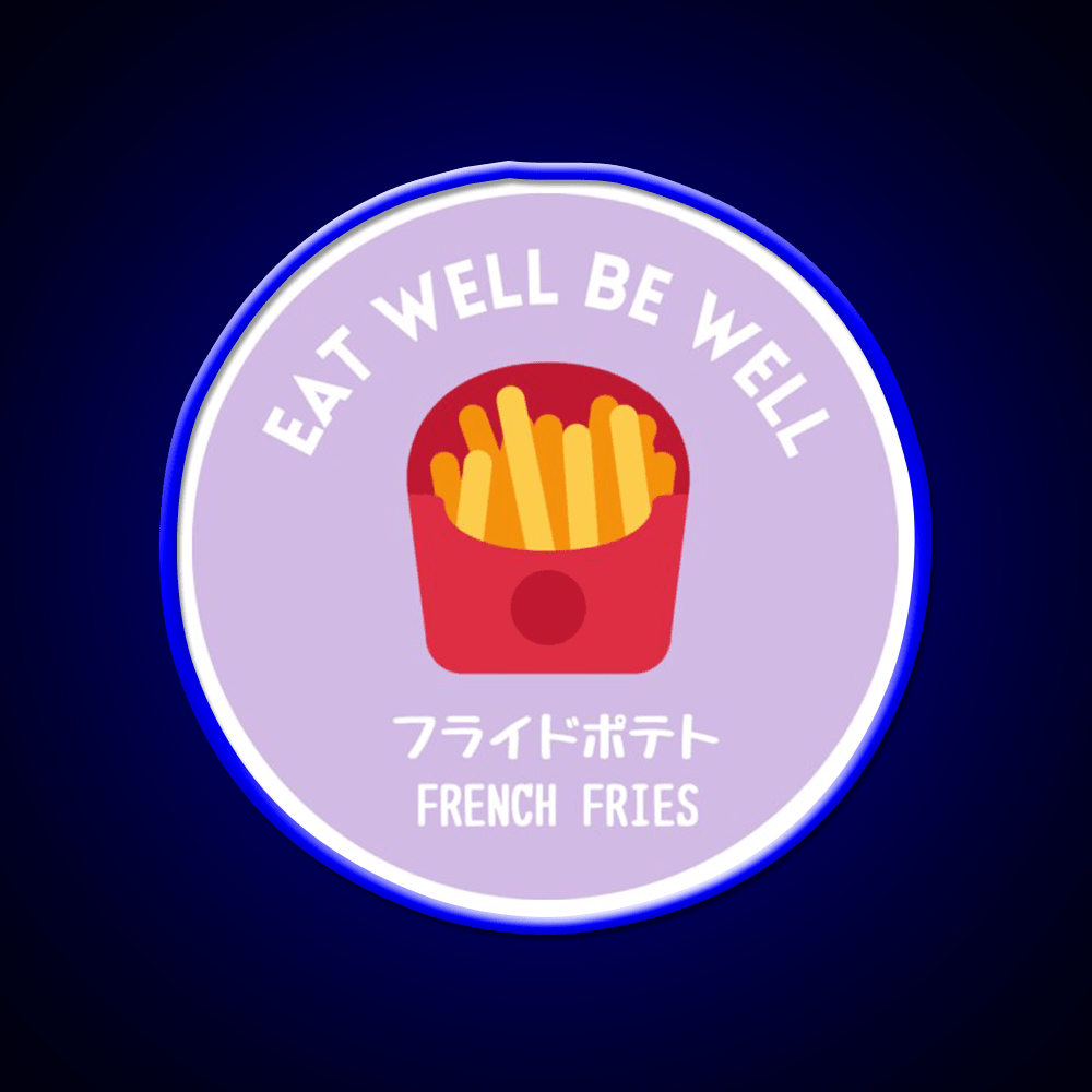 Purple Fries Japanese Junk Food Snack Food Led Neon Sign Rgb Color - Shineneon