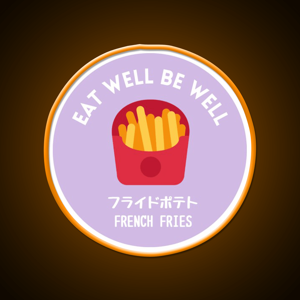 Purple Fries Japanese Junk Food Snack Food Led Neon Sign Rgb Color - Shineneon