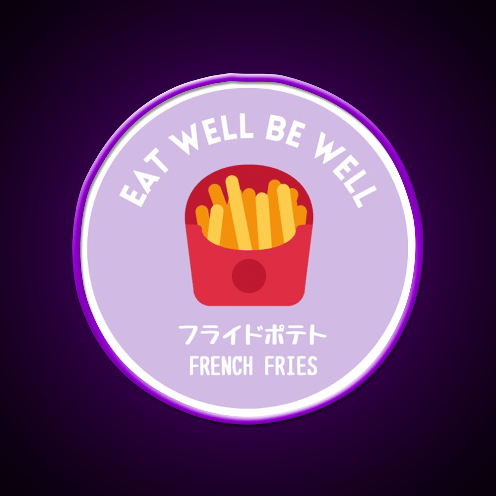 Purple Fries Japanese Junk Food Snack Food Led Neon Sign Rgb Color - Shineneon