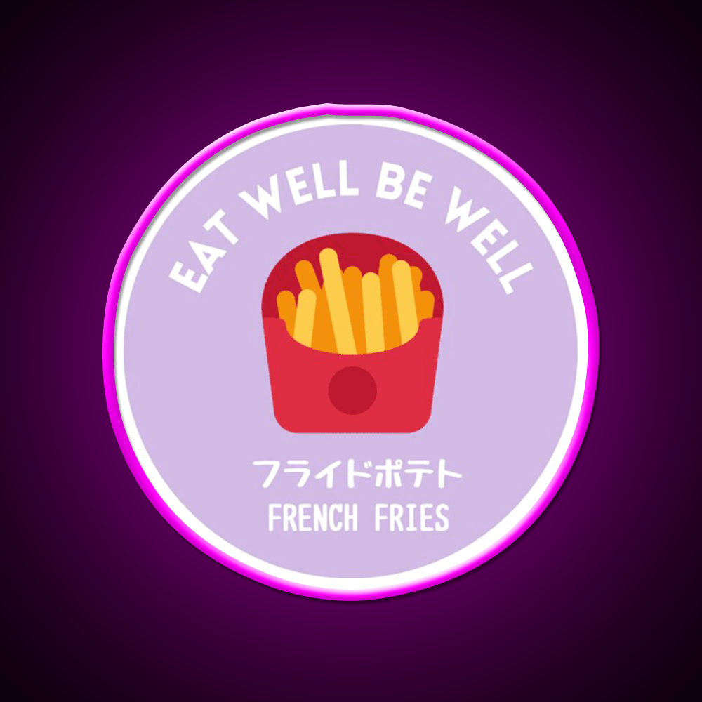 Purple Fries Japanese Junk Food Snack Food Led Neon Sign Rgb Color - Shineneon