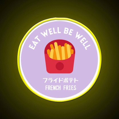 Purple Fries Japanese Junk Food Snack Food Led Neon Sign Rgb Color - Custom LED neon sign front view