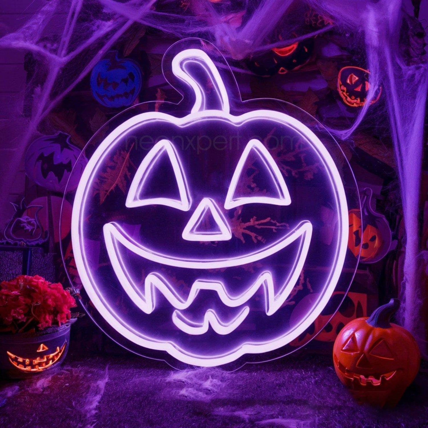 Purple Glow Jack-O-Lantern Led Neon Sign For Halloween Indoor Decor | Shineneon