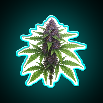 Purple Green Flower Ultra Realistic Detailed Green Leaf Led Neon Sign Rgb Color