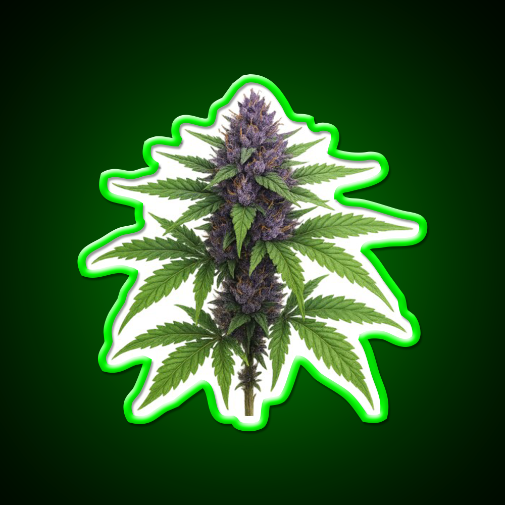 Purple Green Flower Ultra Realistic Detailed Green Leaf Led Neon Sign Rgb Color - LED neon sign view 8