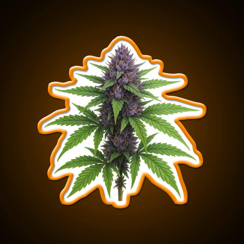 Purple Green Flower Ultra Realistic Detailed Green Leaf Led Neon Sign Rgb Color - LED neon sign view 6
