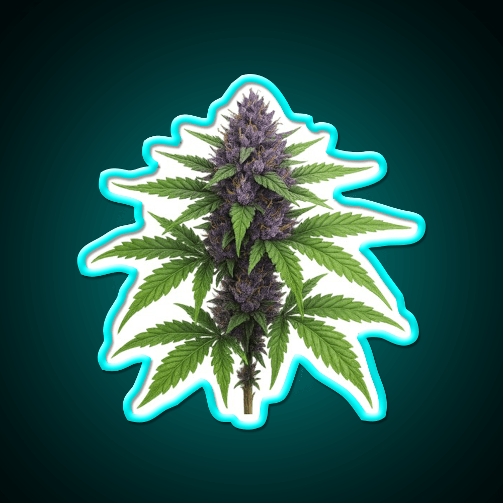 Purple Green Flower Ultra Realistic Detailed Green Leaf Led Neon Sign Rgb Color - Shineneon
