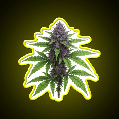 Purple Green Flower Ultra Realistic Detailed Green Leaf Led Neon Sign Rgb Color - Shineneon