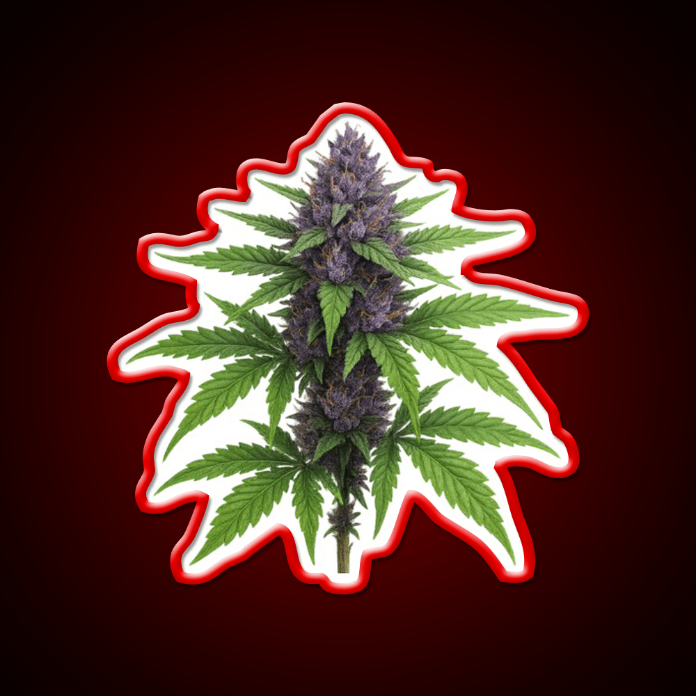 Purple Green Flower Ultra Realistic Detailed Green Leaf Led Neon Sign Rgb Color - Shineneon