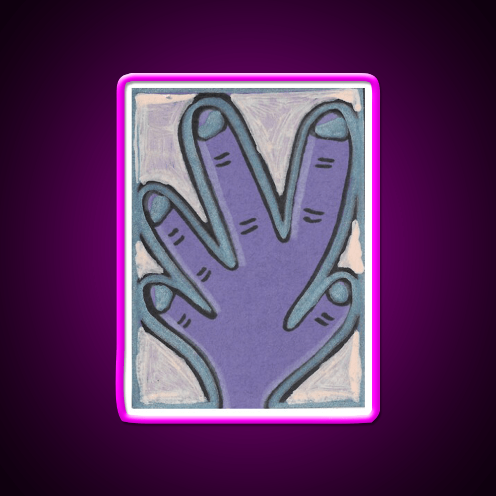 Purple Hand With Blue Nail Salon Led Neon Sign Rgb Color - Shineneon