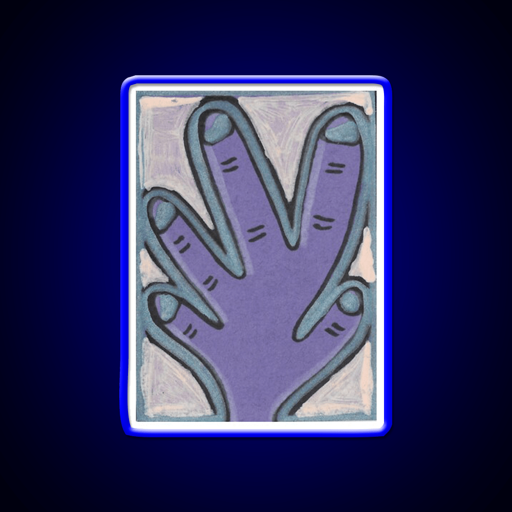 Purple Hand With Blue Nail Salon Led Neon Sign Rgb Color - Shineneon