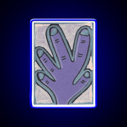 Purple Hand With Blue Nail Salon Led Neon Sign Rgb Color - Shineneon