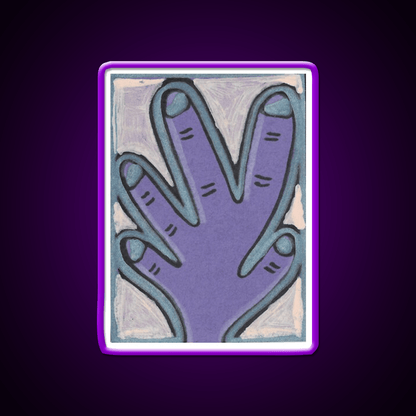 Purple Hand With Blue Nail Salon Led Neon Sign Rgb Color - Shineneon