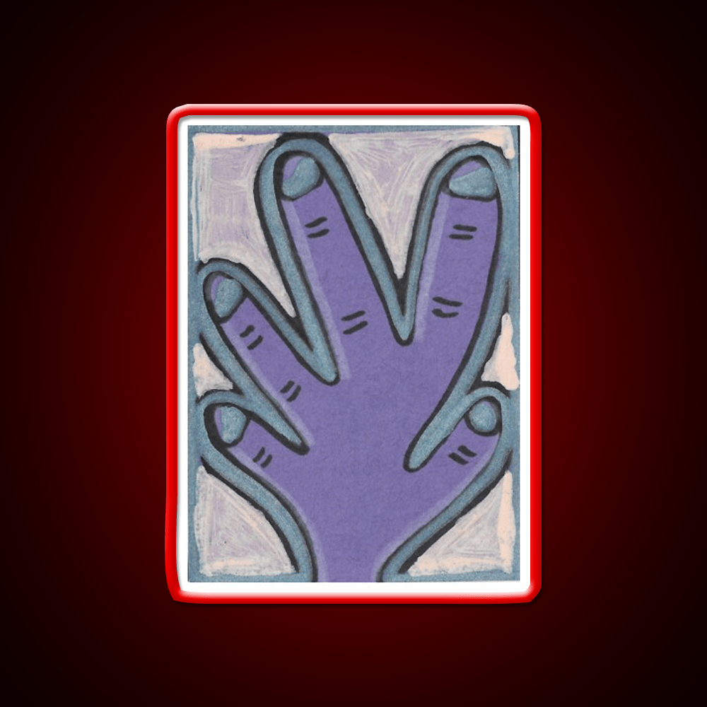 Purple Hand With Blue Nail Salon Led Neon Sign Rgb Color - Shineneon