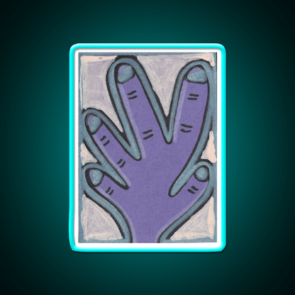 Purple Hand With Blue Nail Salon Led Neon Sign Rgb Color - Shineneon