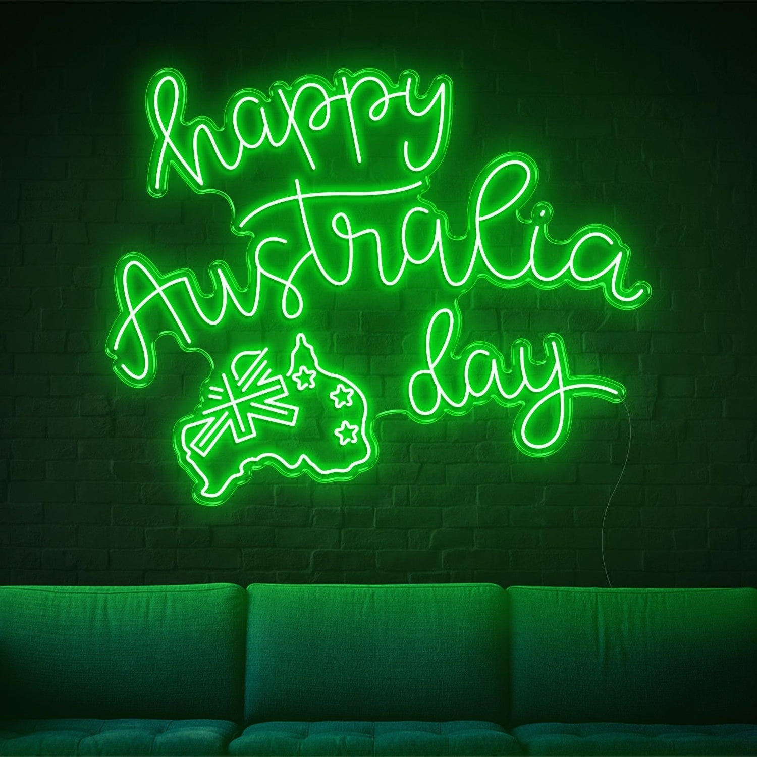 Purple Happy Australia Day Map Flag Led Neon Sign For Indoor Party Decor | Shineneon