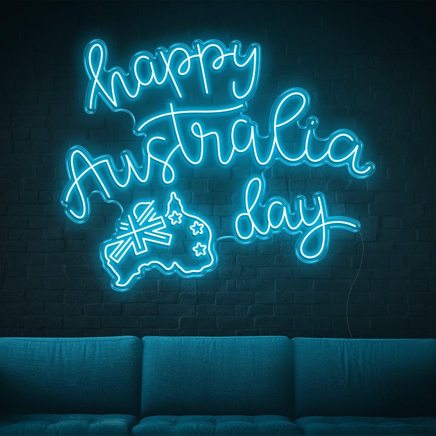Purple Happy Australia Day Map Flag Led Neon Sign For Indoor Party Decor | Shineneon