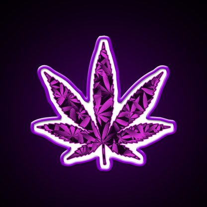 Purple Haze Hemp Inspired Green Leaf Led Neon Sign Rgb Color - LED neon sign view 9