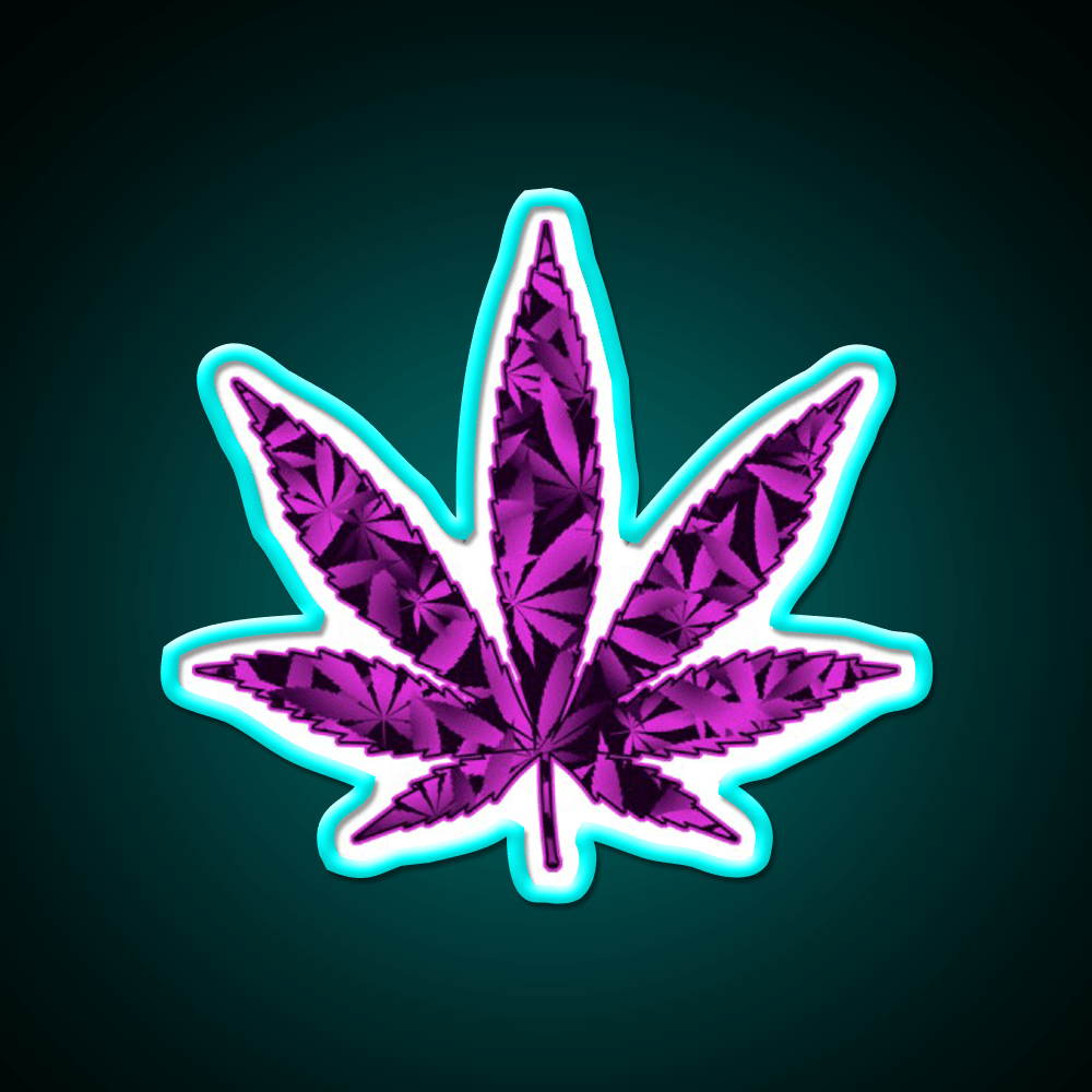 Purple Haze Hemp Inspired Green Leaf Led Neon Sign Rgb Color - Shineneon