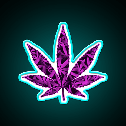 Purple Haze Hemp Inspired Green Leaf Led Neon Sign Rgb Color - Shineneon
