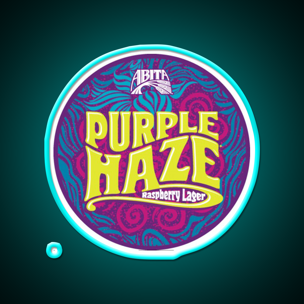 Purple Haze Ipa Logo Beer Bar Decor Led Neon Sign Rgb Color - Size and dimension reference