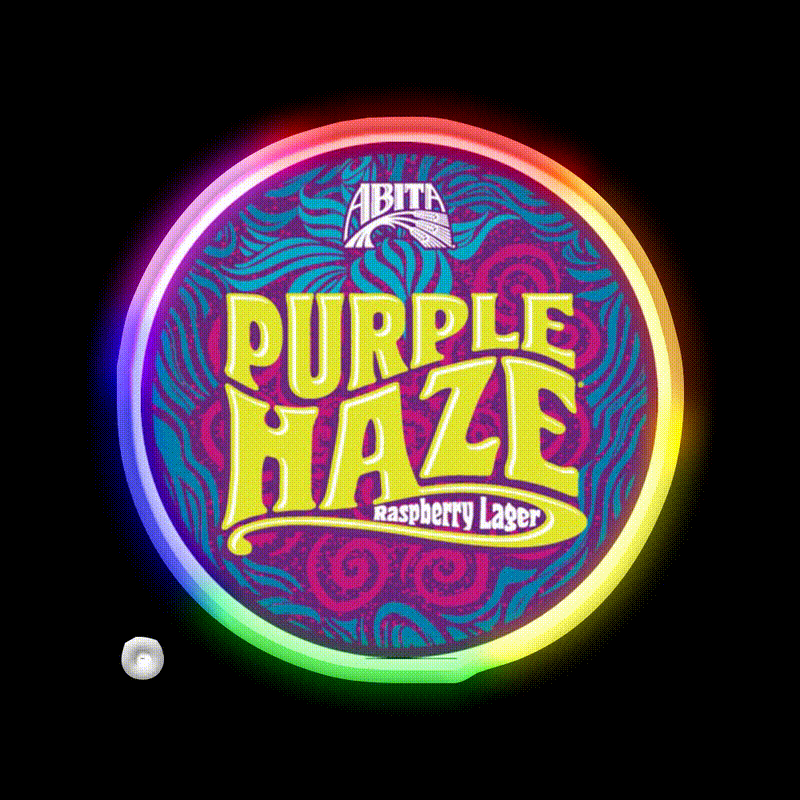 Purple Haze Ipa Logo Beer Bar Decor Led Neon Sign Rgb Color - LED neon sign close-up detail