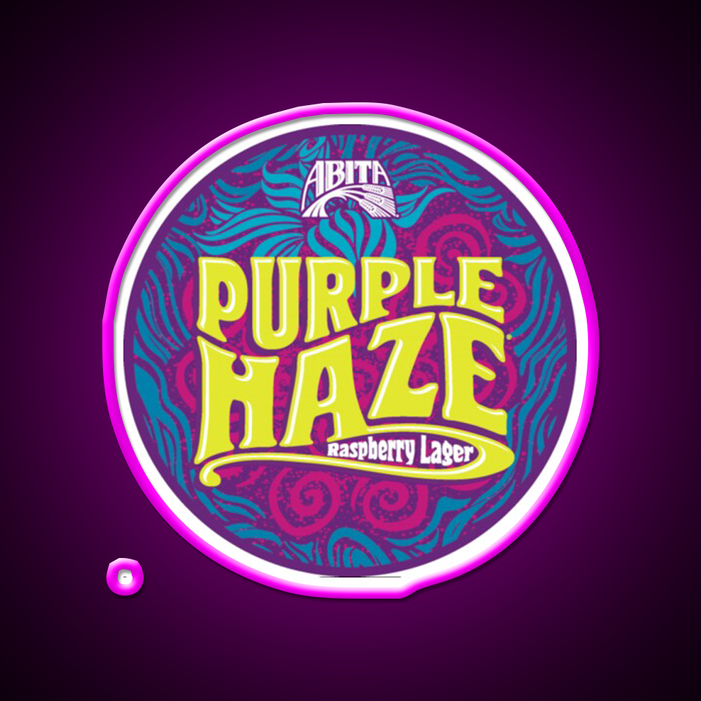 Purple Haze Ipa Logo Beer Bar Decor Led Neon Sign Rgb Color - Neon sign mounted on wall in room