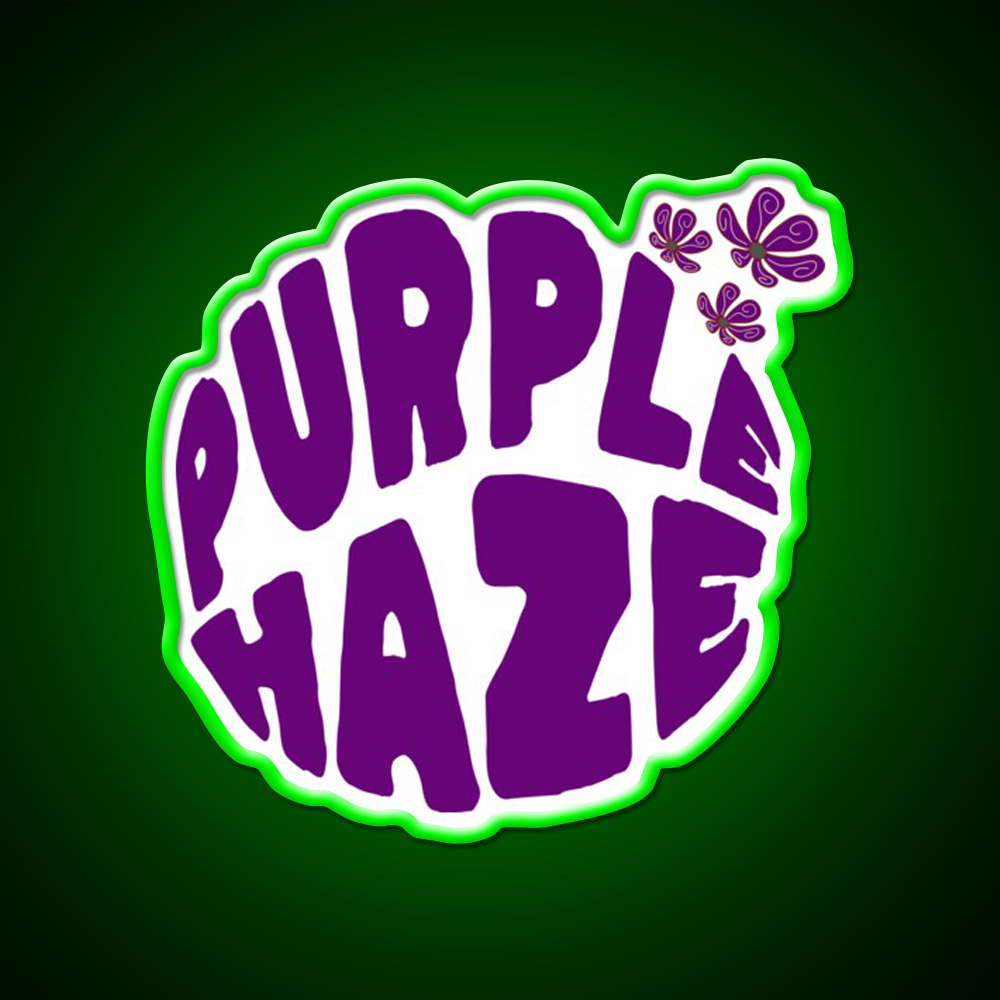 Purple Haze Purple Hemp Inspired Green Leaf Led Neon Sign Rgb Color - LED neon sign view 8