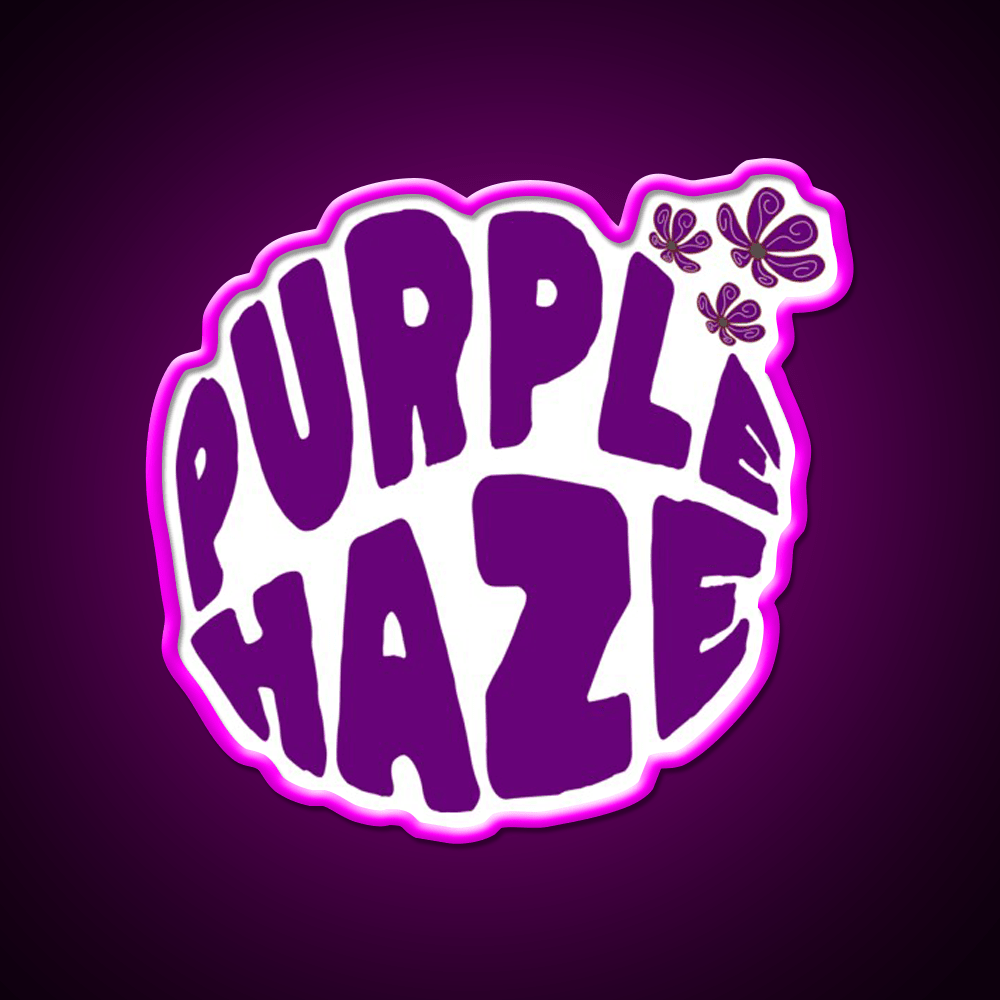 Purple Haze Purple Hemp Inspired Green Leaf Led Neon Sign Rgb Color - Shineneon